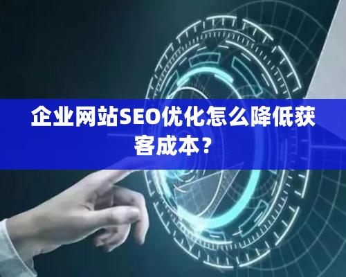 企業(yè)網(wǎng)站SEO優(yōu)化怎么降低獲客成本？